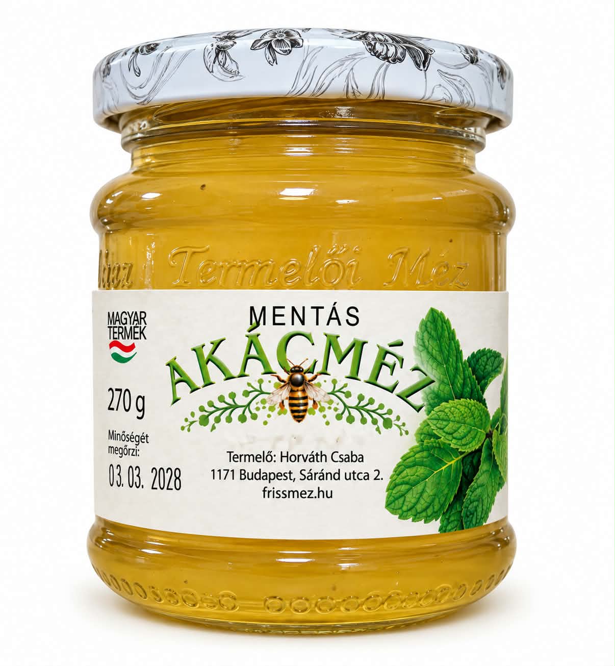 Mentás akácméz