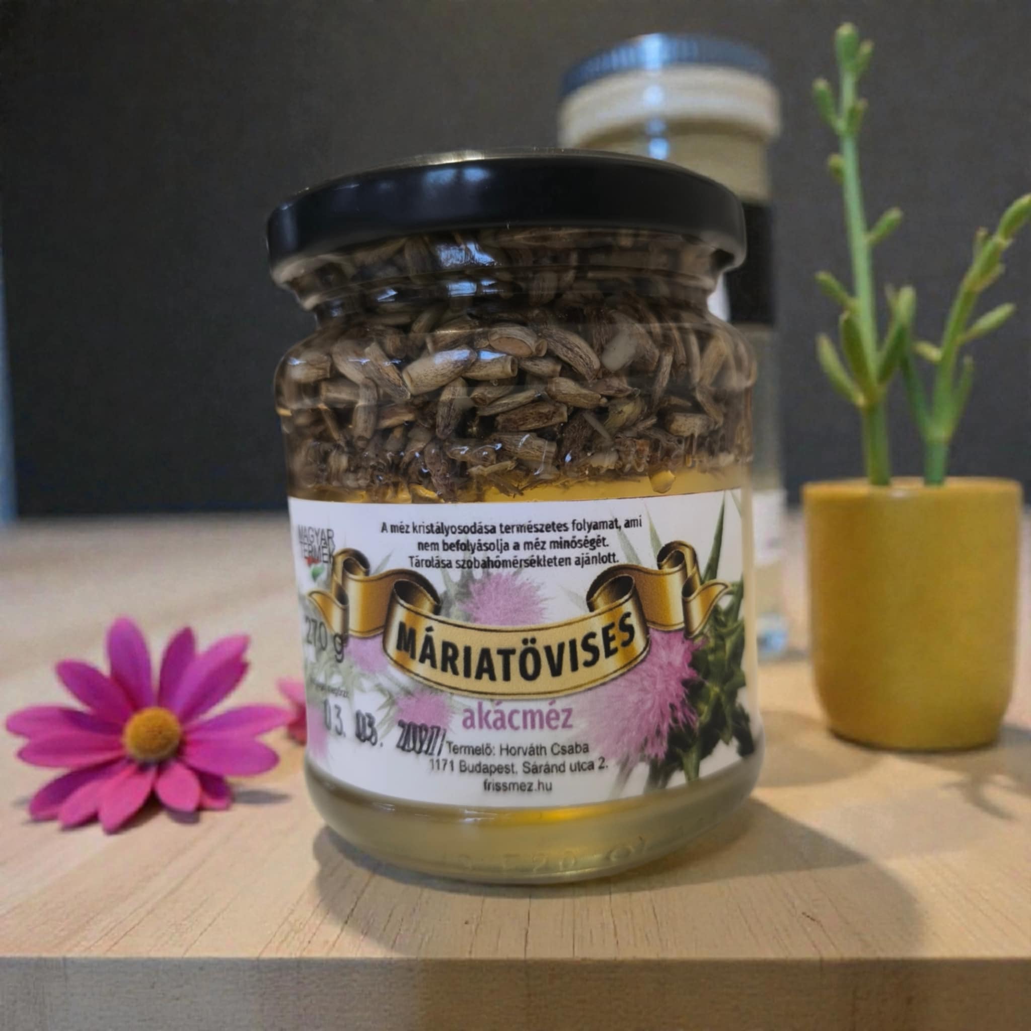 Máriatövises akácméz