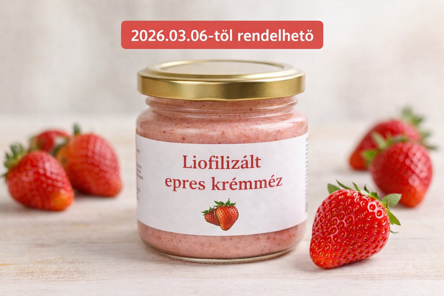 liofilizált epres krémméz